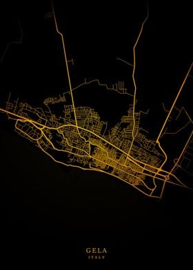Gela City Map Gold