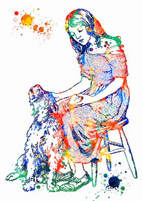 Girl and dog