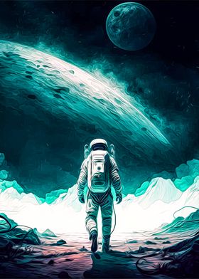 Astronaut Painting