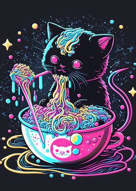 Cat Ramen Neon