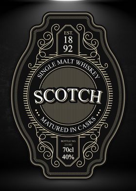 Elegant Scotch Label Sign