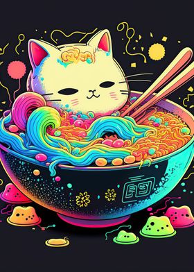 Cat Ramen Neon