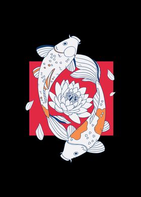 Koi Fish Yin Yang RubyArt