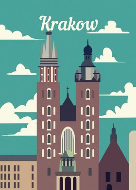Krakow city skyline