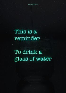 Reminder to drink water