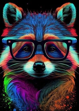 Colorful Raccoon Animals