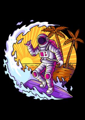 Astronaut summer surfing