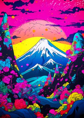 Neon Japanese Nature Art