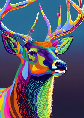 Colorful Deer Animals