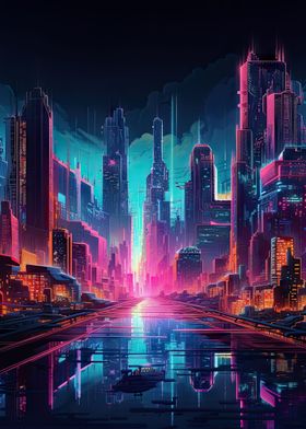 Future Neon Cityscape 4