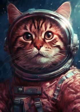 Astronaut Cat Space