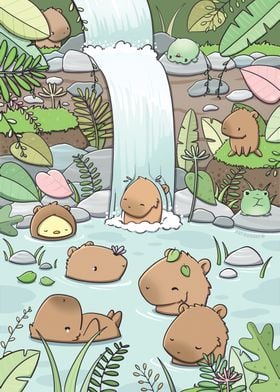 Cute capybara sanctuary