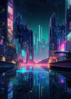 Future Neon Cityscape 5