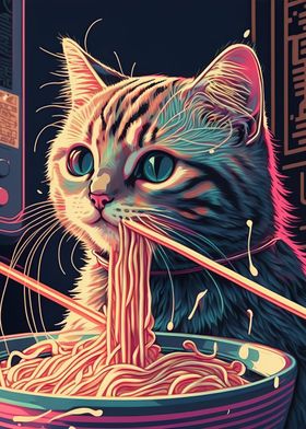 Cat Ramen Neon