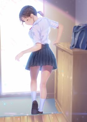 Japan Anime Schoolgirl Art