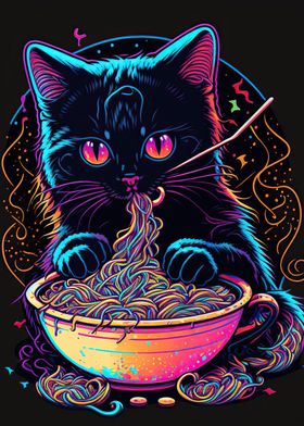 Cat Ramen Neon