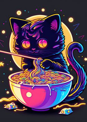 Cat Ramen Neon