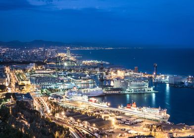 Barcelona Spain City Night