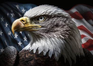 American eagle on USA flag