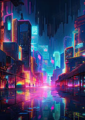 Future Neon Cityscape 2