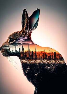 Rabbit Double Exposure