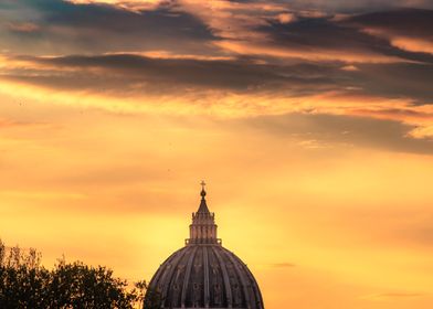 Sunset sky Vatican Rome