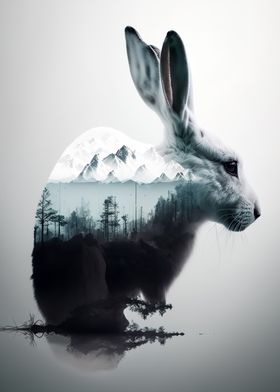 Rabbit Double Exposure