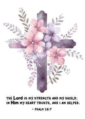 Psalm 28 7 Watercolor Art