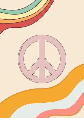 Groovy Retro Peace Sign