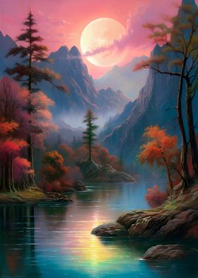 Beautiful landscape river