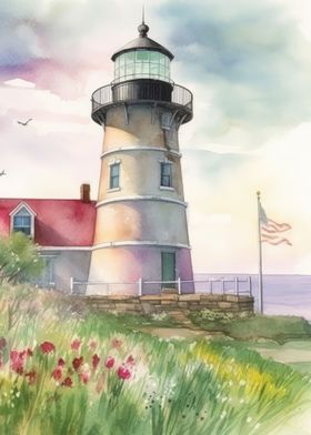 American Flag Lighthouse