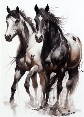 Horse Watercolors