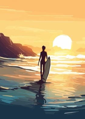Sea and surf vector