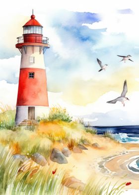 Three Bird and Lighthouse