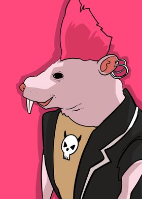 Metal pink rat