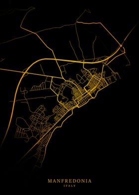 Manfredonia City Map Gold