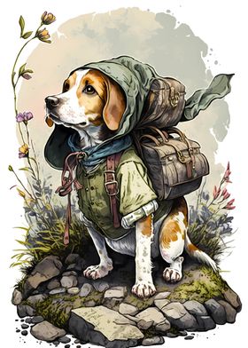 Beagle Dog Watercolor