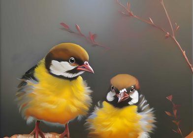 Painting of Baby Birds