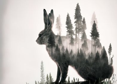 Rabbit Double Exposure