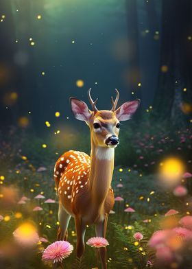 cute deer flower 