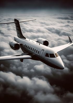 Private Jet flying