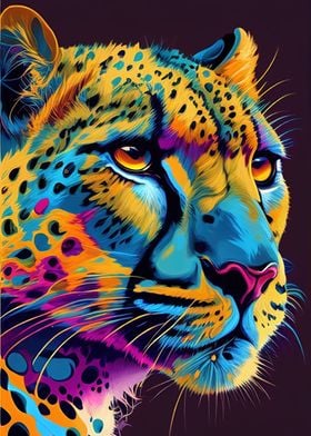 Colorful Cheetah Animals