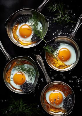 Culinary Eggs in the Pan