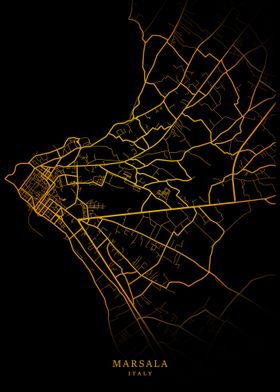 Marsala City Map Gold