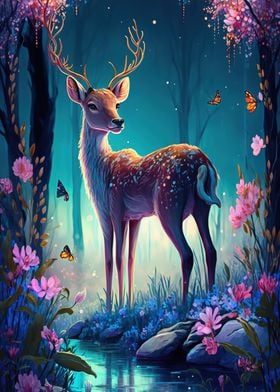 cute deer flower 