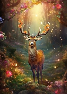 cute deer flower 