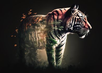 Tiger Double Exposure