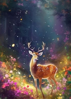 cute deer flower 