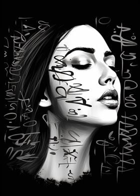 Young Woman Typography Art