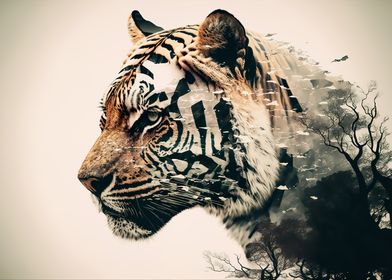 Tiger Double Exposure